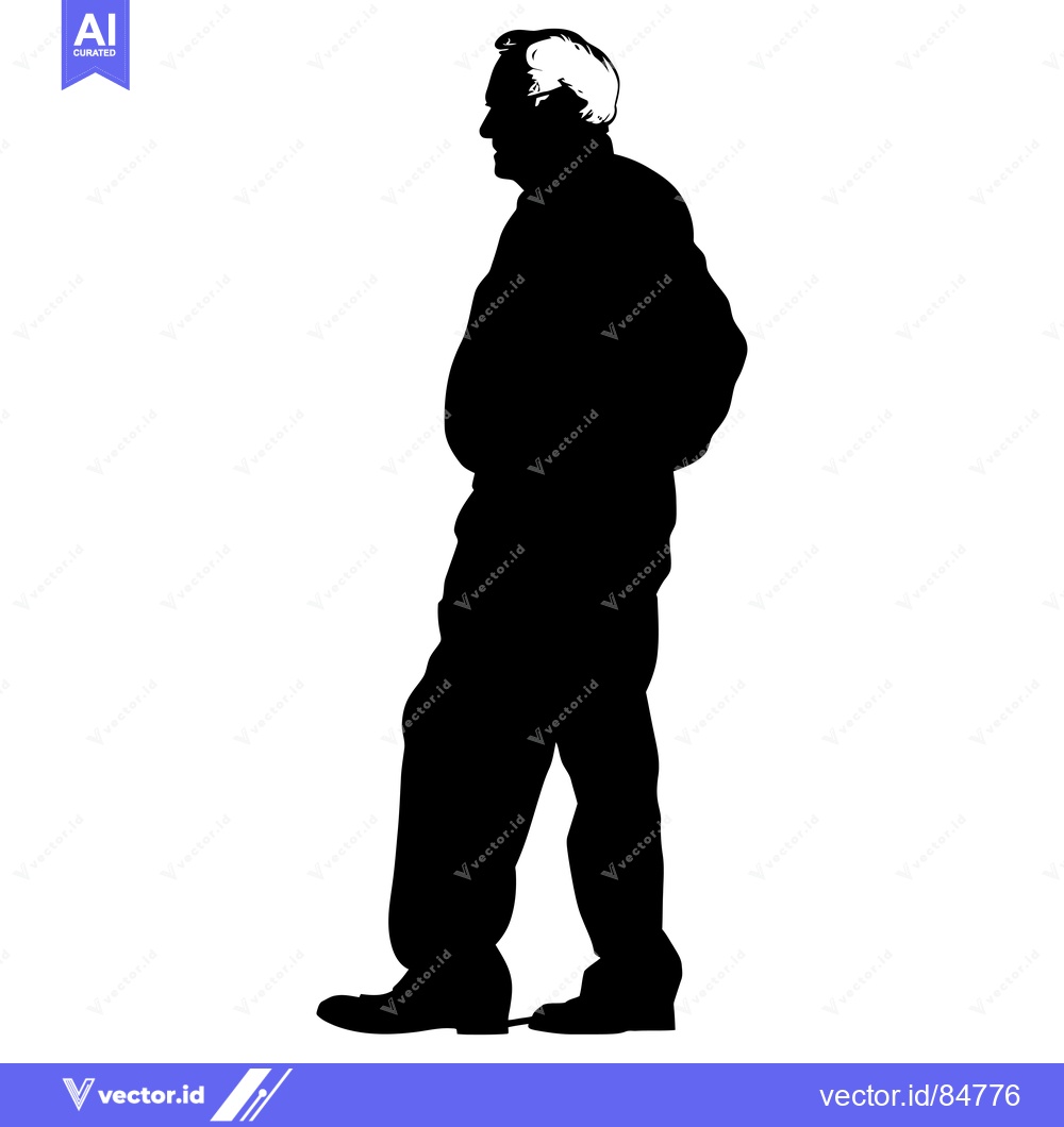 Premium Vector of Silhouette of a man standing with hands behind his back