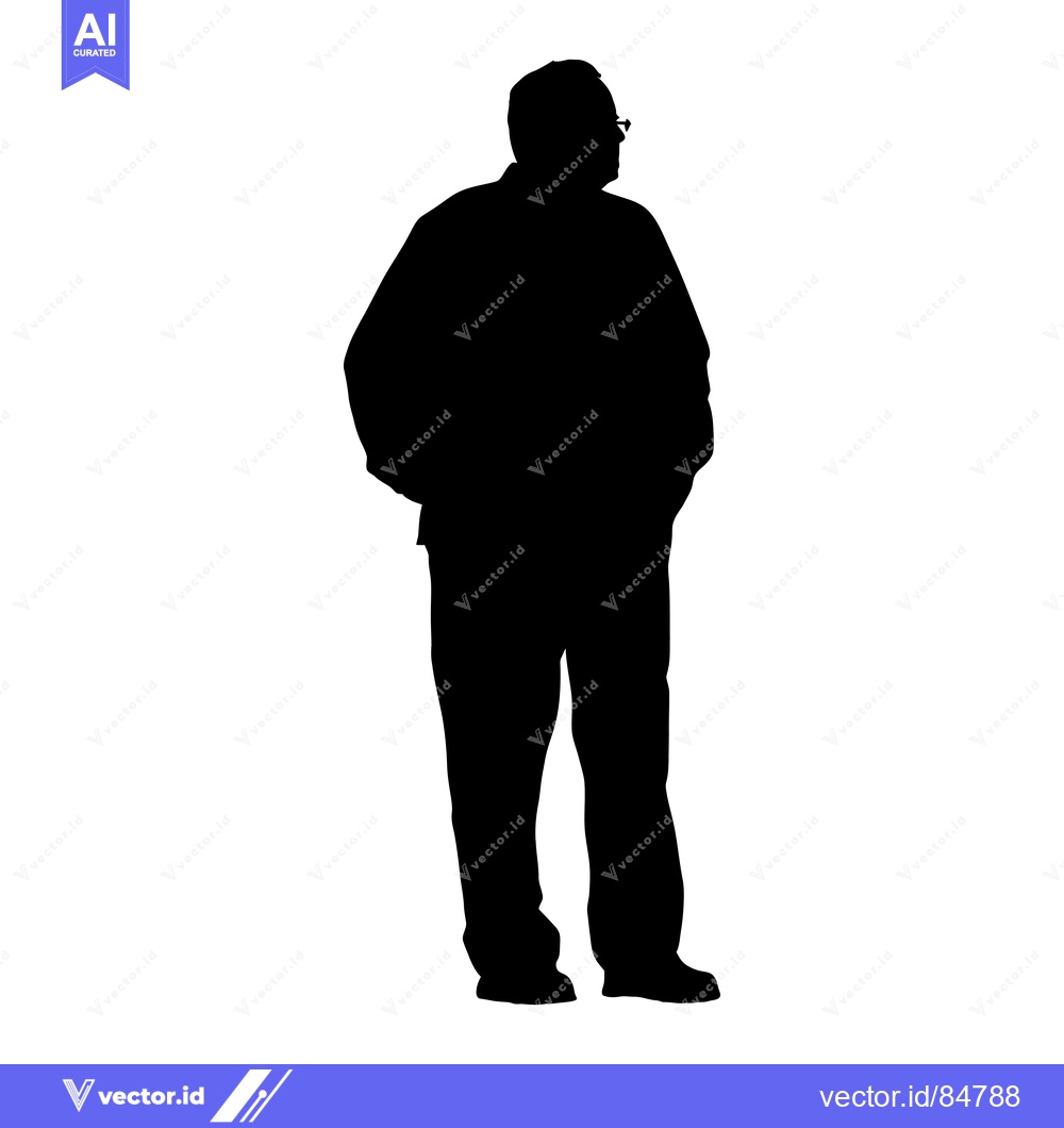 Premium Vector of Silhouette of a man standing with hands in his pockets