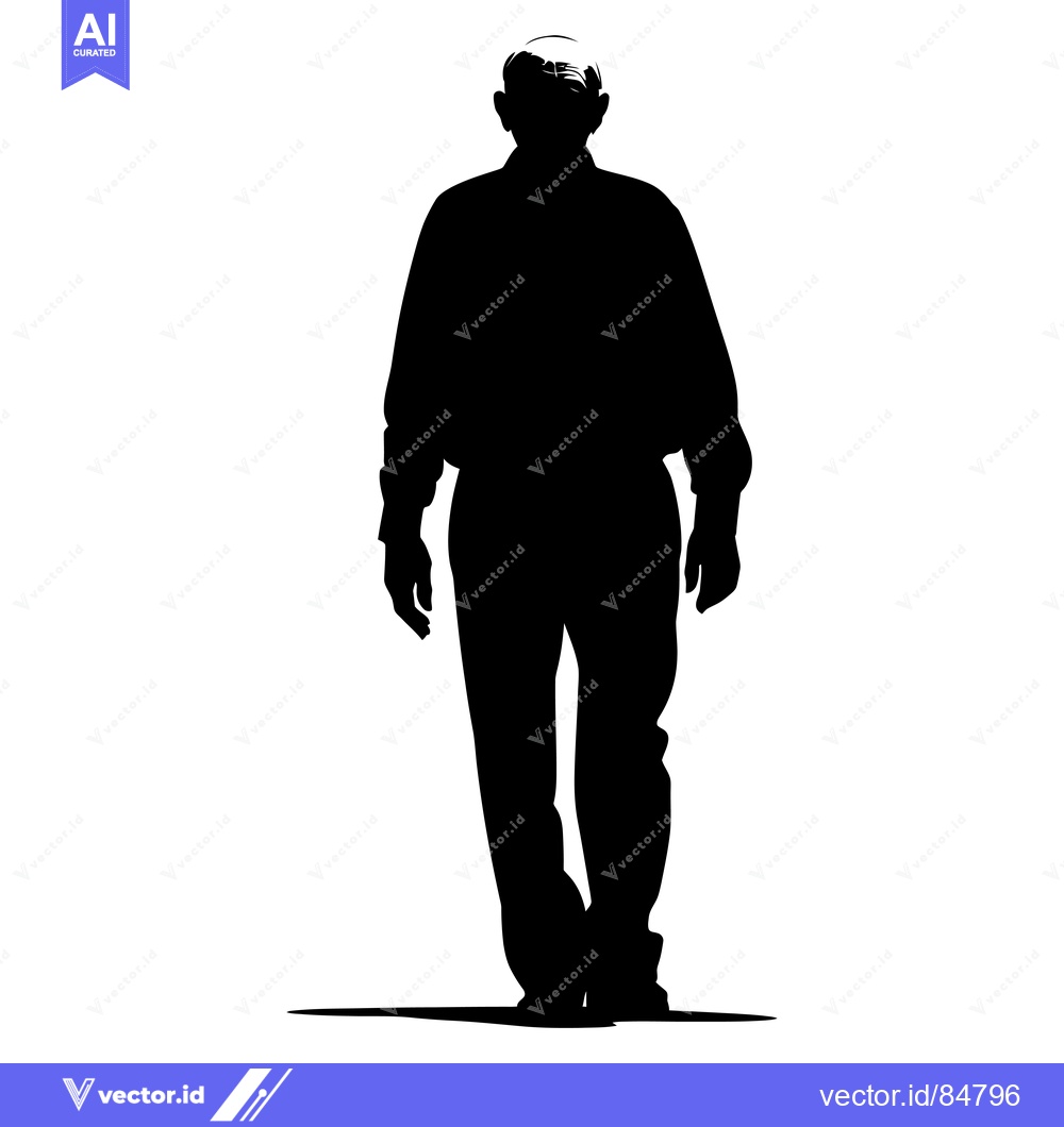 Premium Vector dari Silhouette of a Man Walking Forward