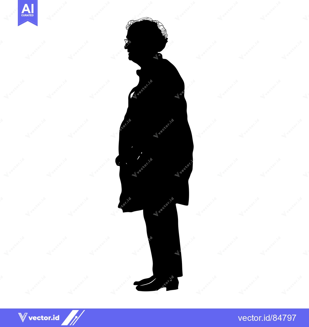 Premium Vector of Silhouette of an Elderly Man in a Coat