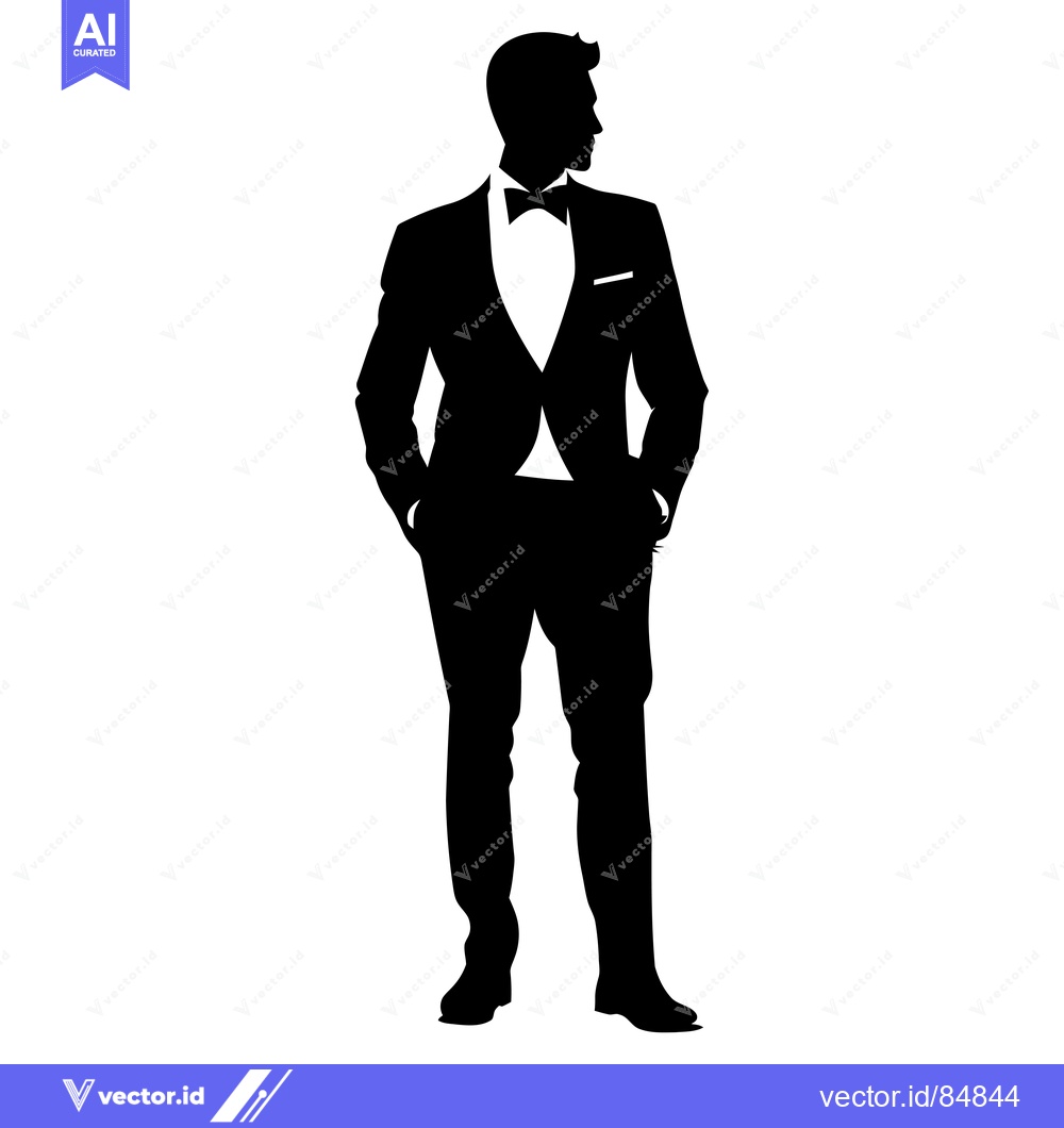 Premium Vector of Silhouette of a Man in a Tuxedo