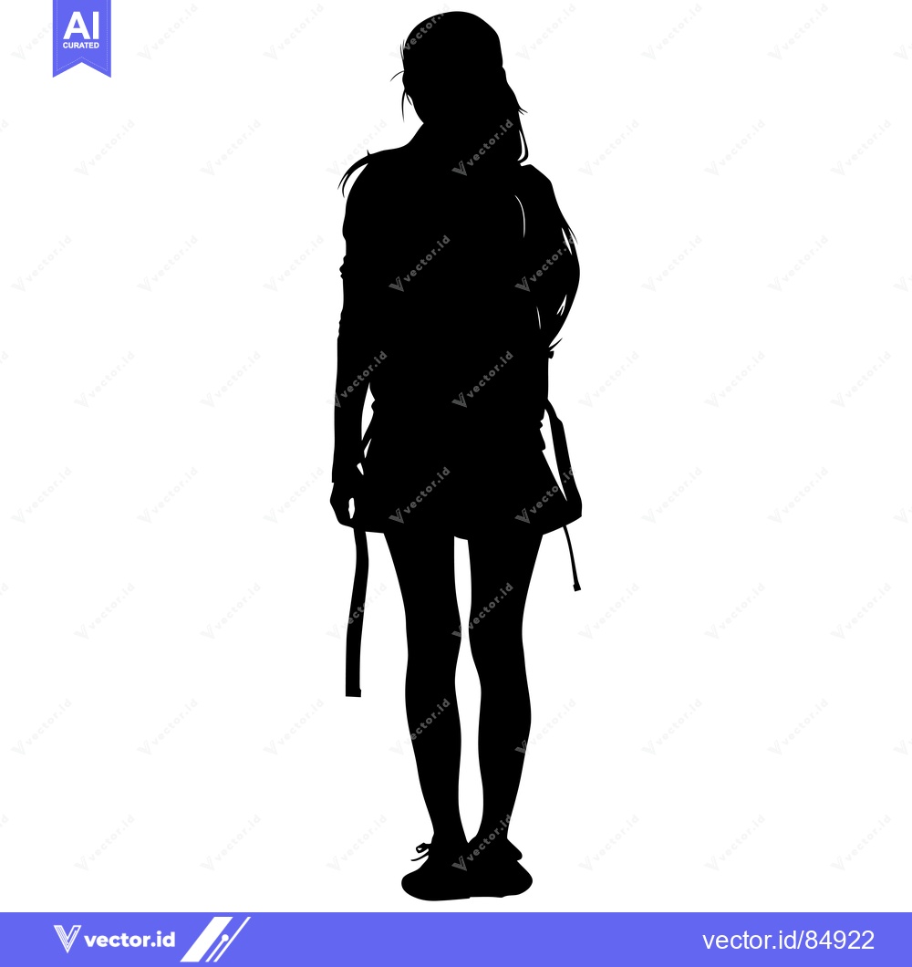 Premium Vector of Silhouette of a Woman Standing with Her Back to the Viewer