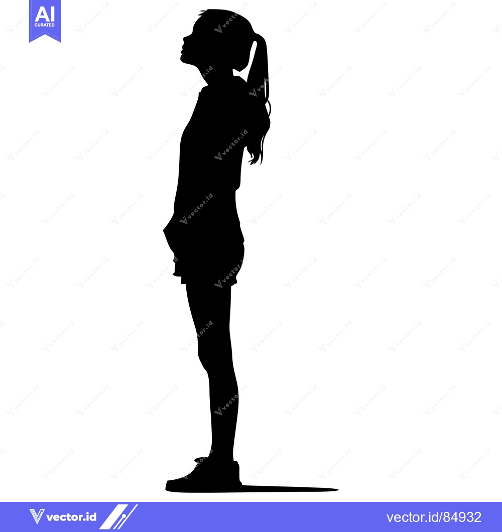 Premium Vector dari Silhouette of a Woman Looking Upwards