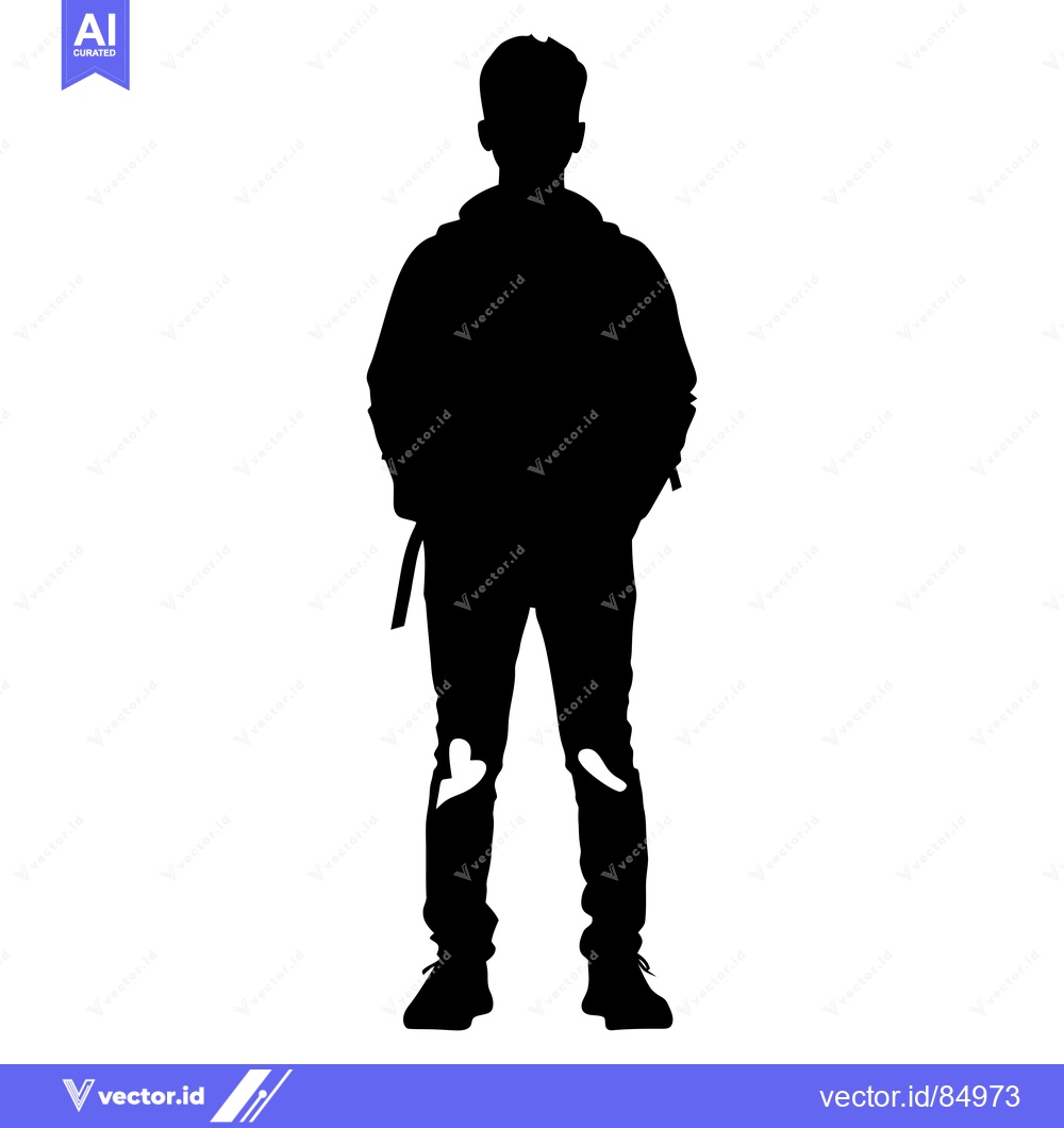 Premium Vector of Silhouette of a Person with Ripped Jeans