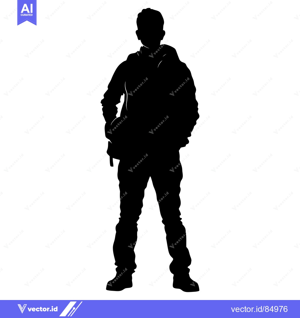 Premium Vector dari Silhouette of a Man with Backpack