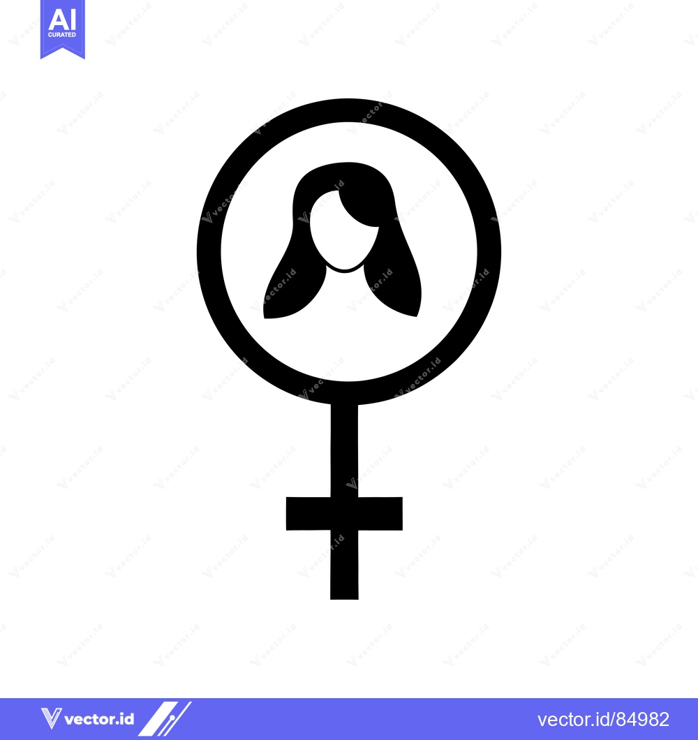 Premium Vector of Female Gender Symbol with Woman Silhouette