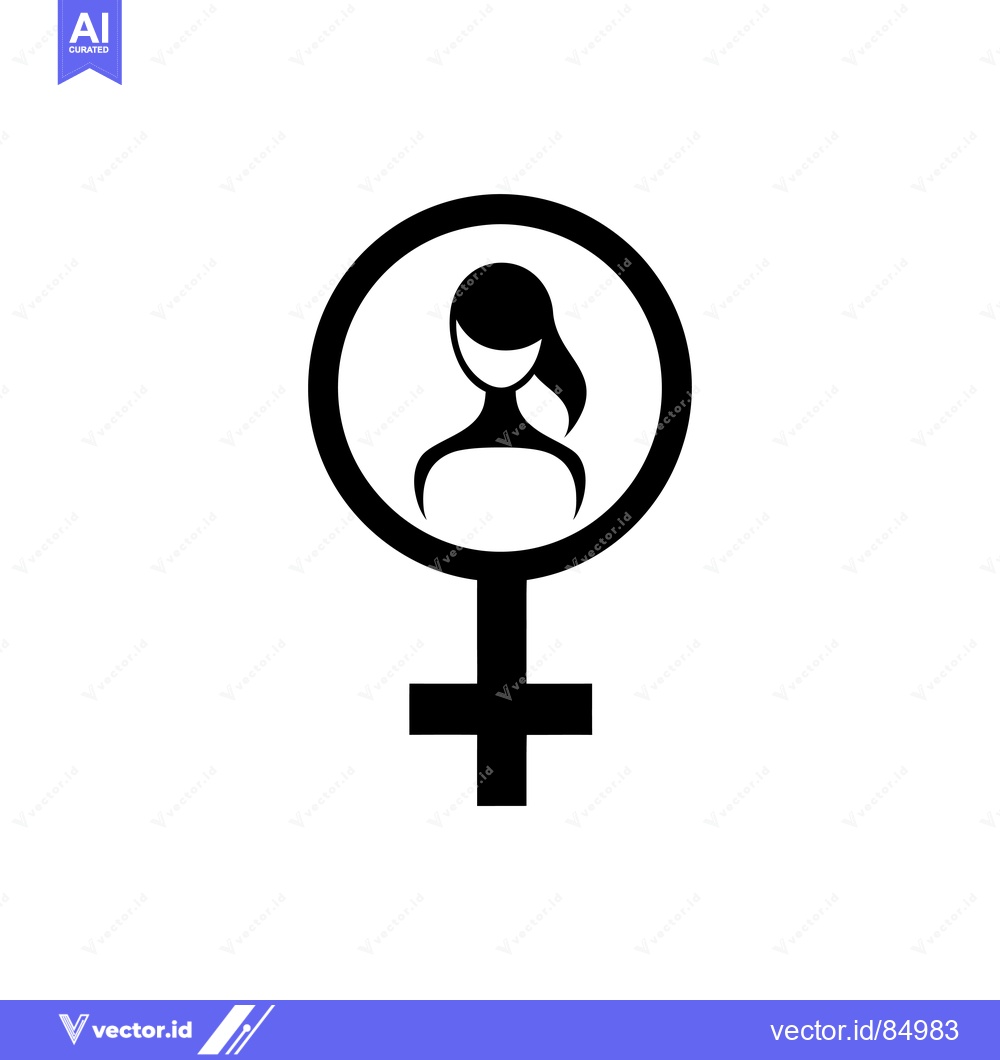 Premium Vector dari Female Symbol with a Woman Silhouette Inside