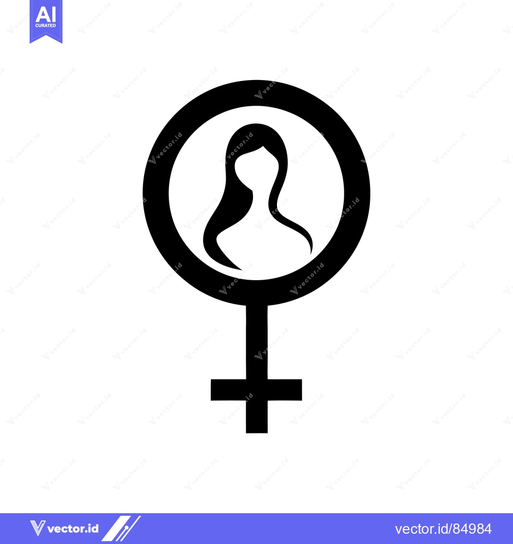 Premium Vector of Female Symbol with Stylized Woman Silhouette