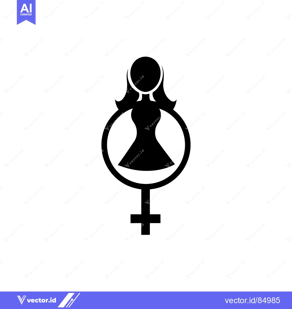 Premium Vector dari A Stylized Black Female Figure with a Circular Halo and Female Symbol