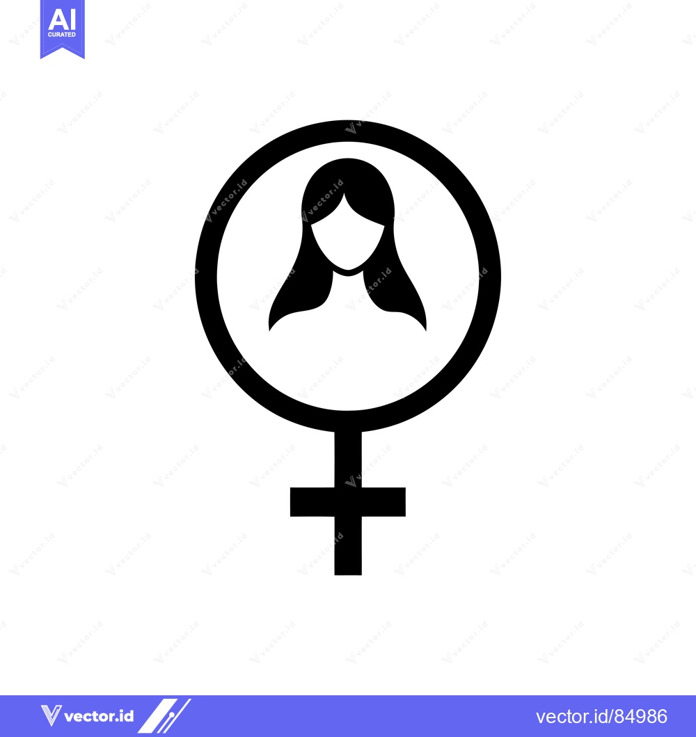 Premium Vector of Female Gender Symbol with Silhouette of Woman Inside