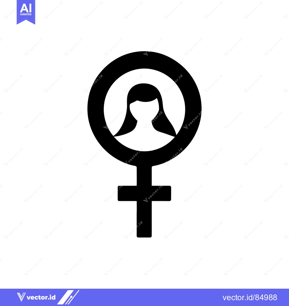 Premium Vector of Female gender symbol with female silhouette inside