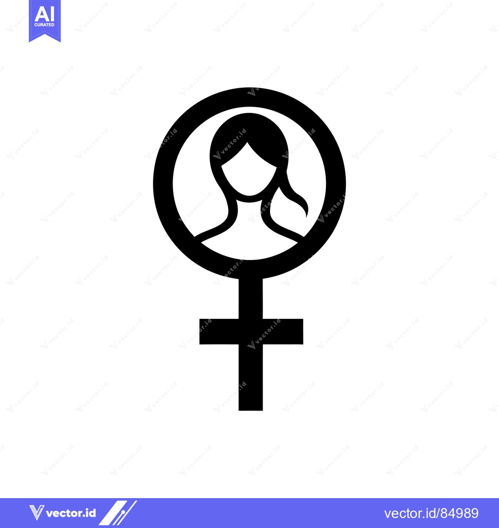 Premium Vector dari Female Gender Symbol with a Woman's Profile Inside