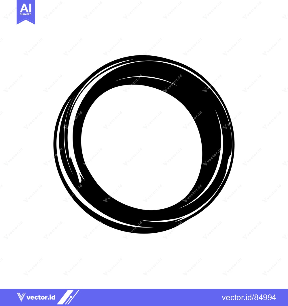 Premium Vector dari Black Brushstroke Circle with an Empty Center