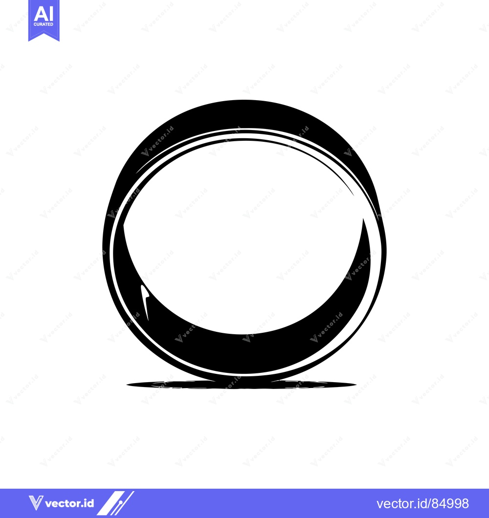 Premium Vector dari A Single Black Circle with a Shadow