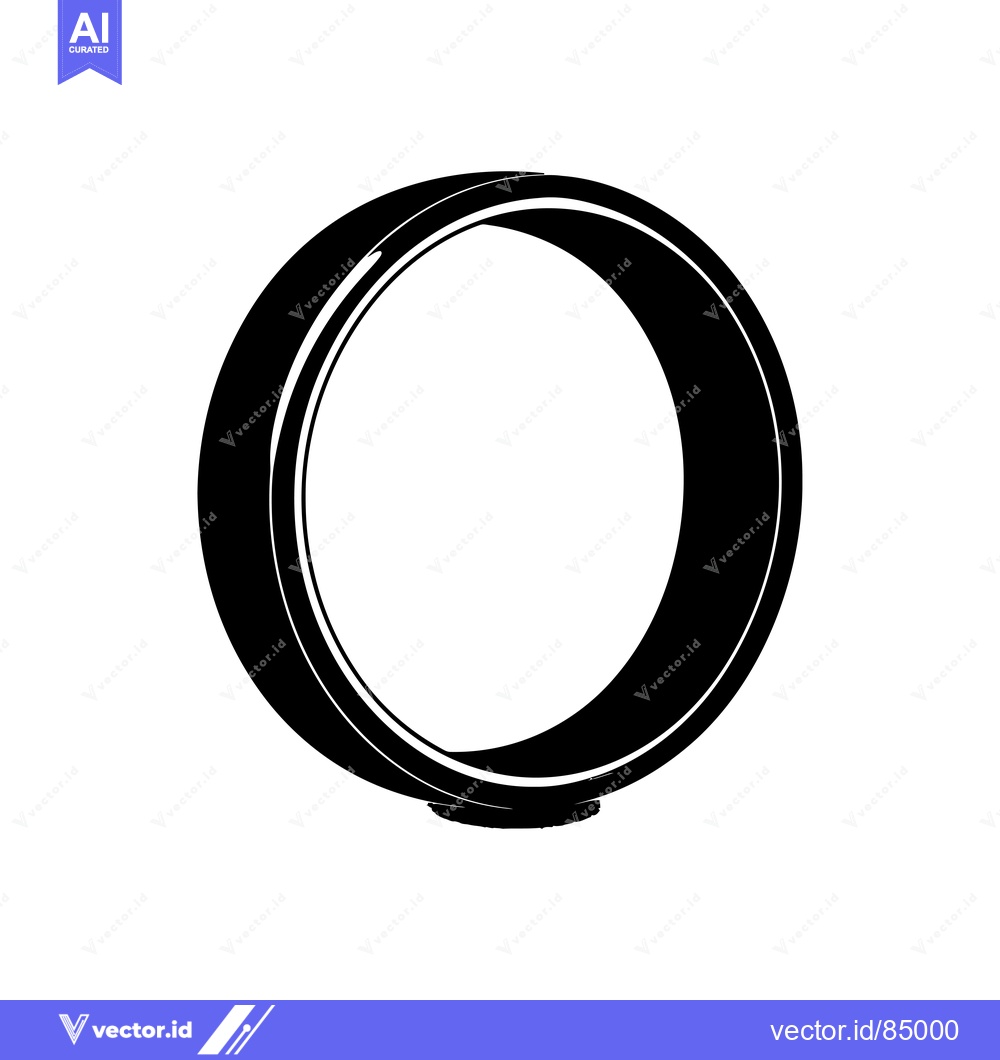 Premium Vector dari Black and white silhouette of a ring with a flat base