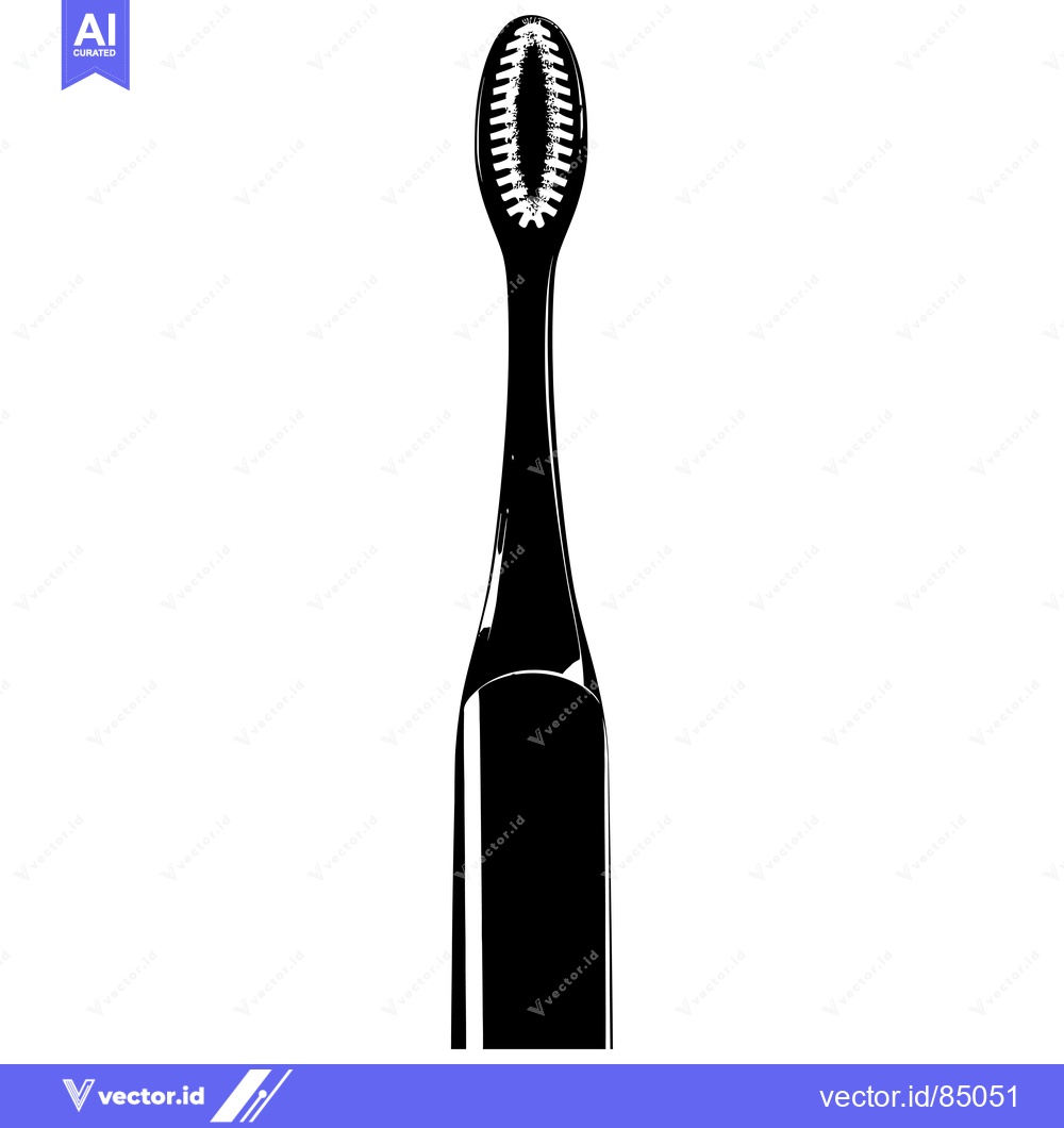 Premium Vector of Black and White Silhouette of an Electric Toothbrush