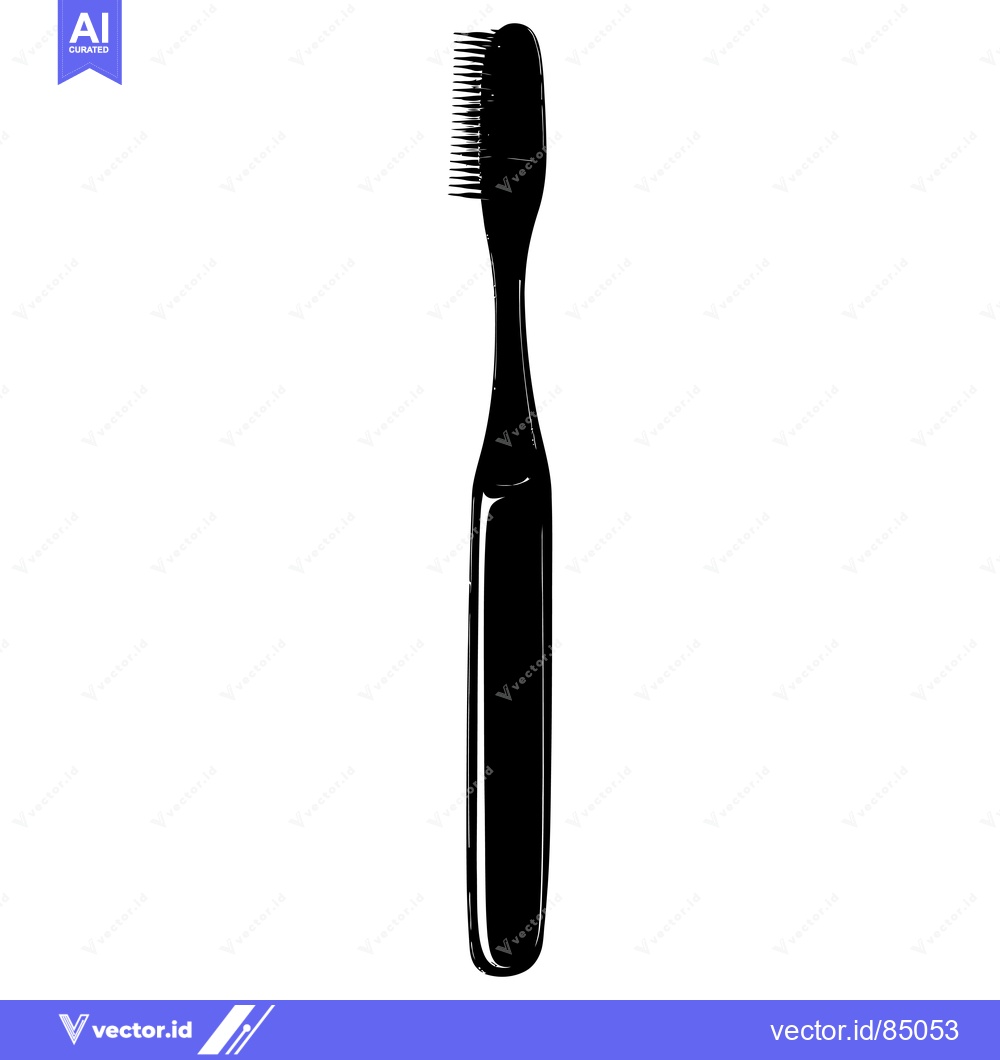 Premium Vector dari Black and White Silhouette of a Toothbrush