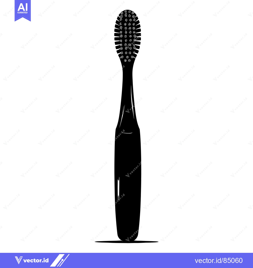 Premium Vector dari Black and White Silhouette of a Toothbrush