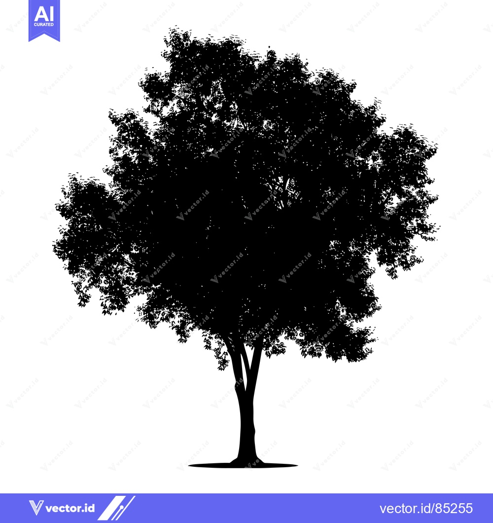 Premium Vector of Silhouette of a Single Deciduous Tree