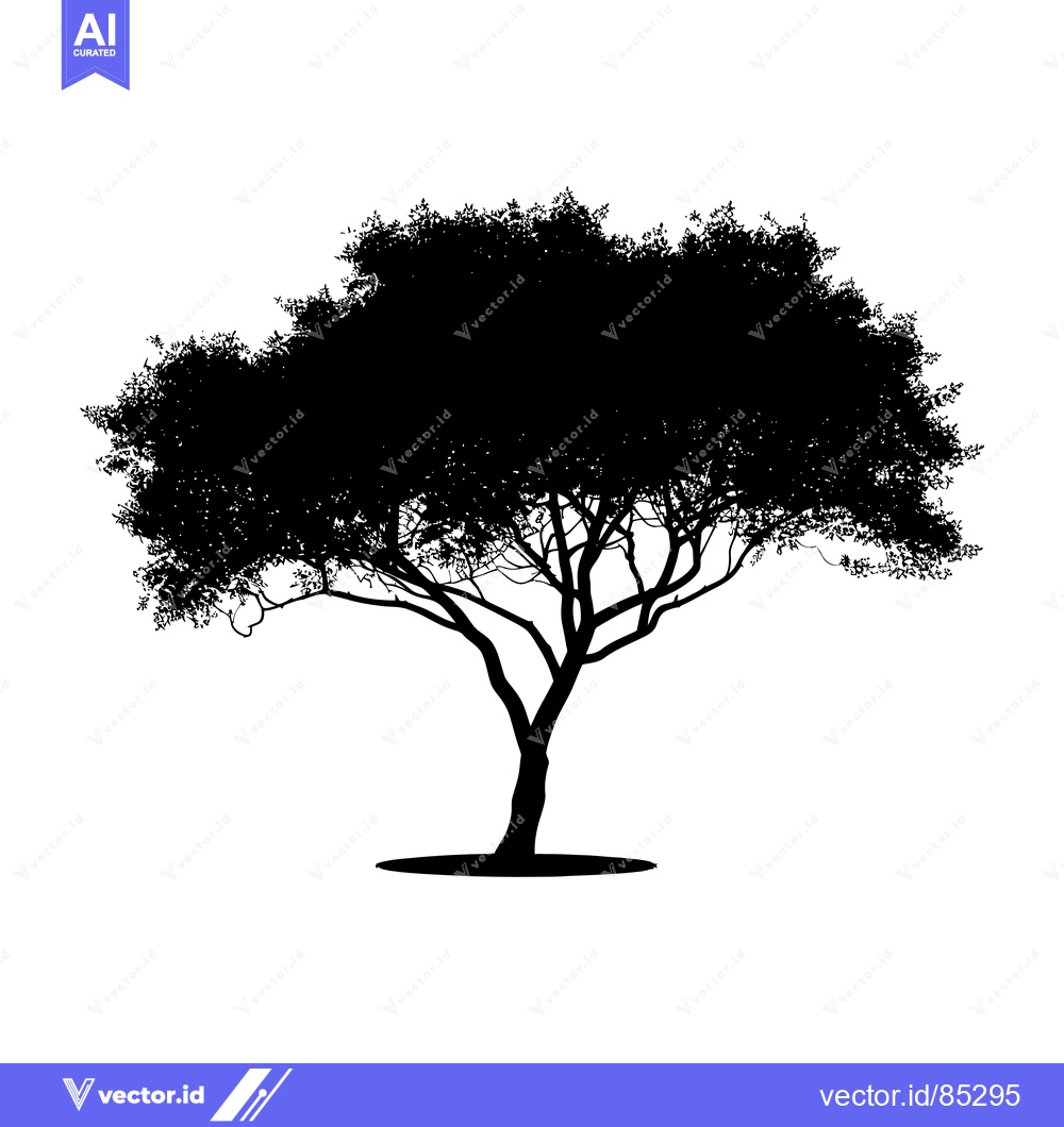 Premium Vector of Silhouette of a Tree with Spreading Branches