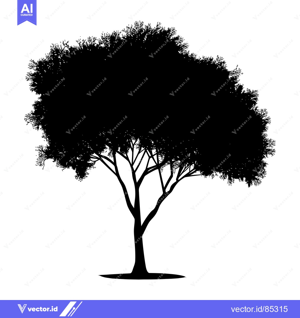Premium Vector of Silhouette of a Tree with Spreading Branches