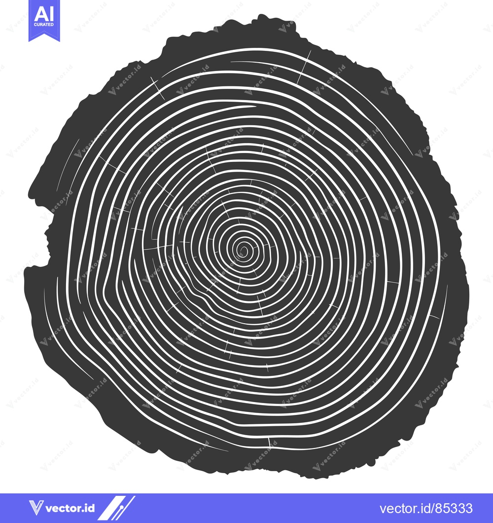 Premium Vector dari Cross Section of a Tree Trunk with Visible Growth Rings