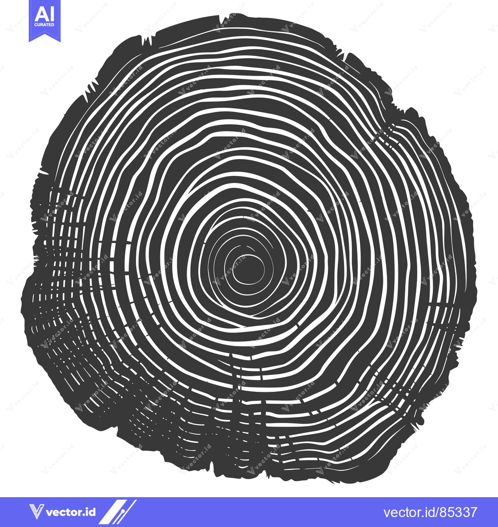 Premium Vector dari A Cross-Section of a Tree Trunk Revealing its Growth Rings