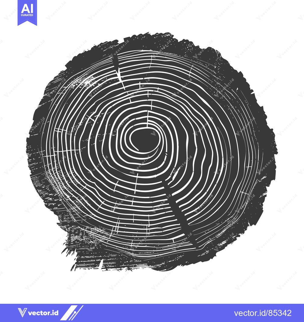 Premium Vector dari A Close-Up View of a Tree Trunk's Cross-Section, Revealing its Growth