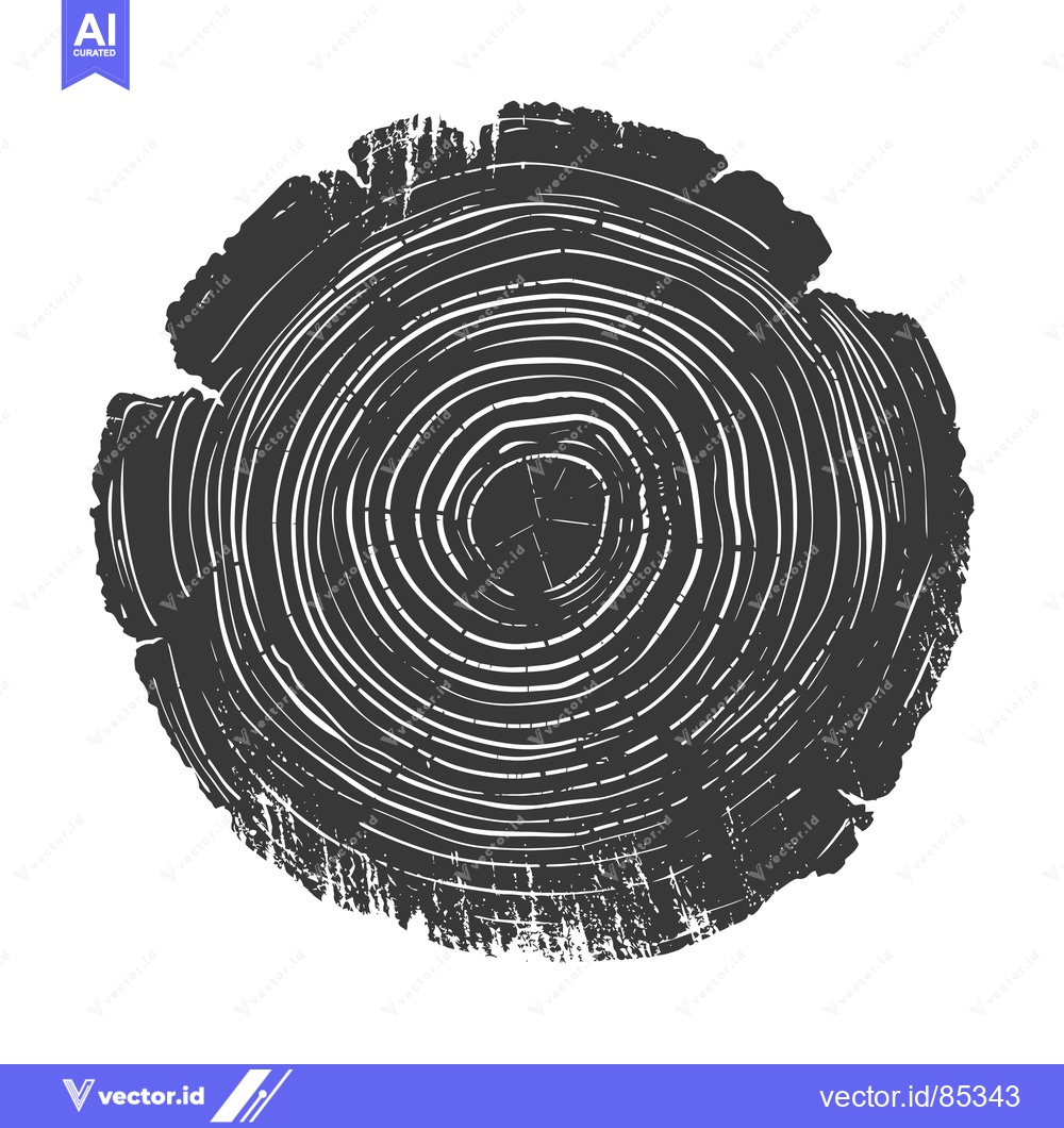 Premium Vector of A Detailed Illustration of the Cross-Section of a Tree Trunk, Displayi