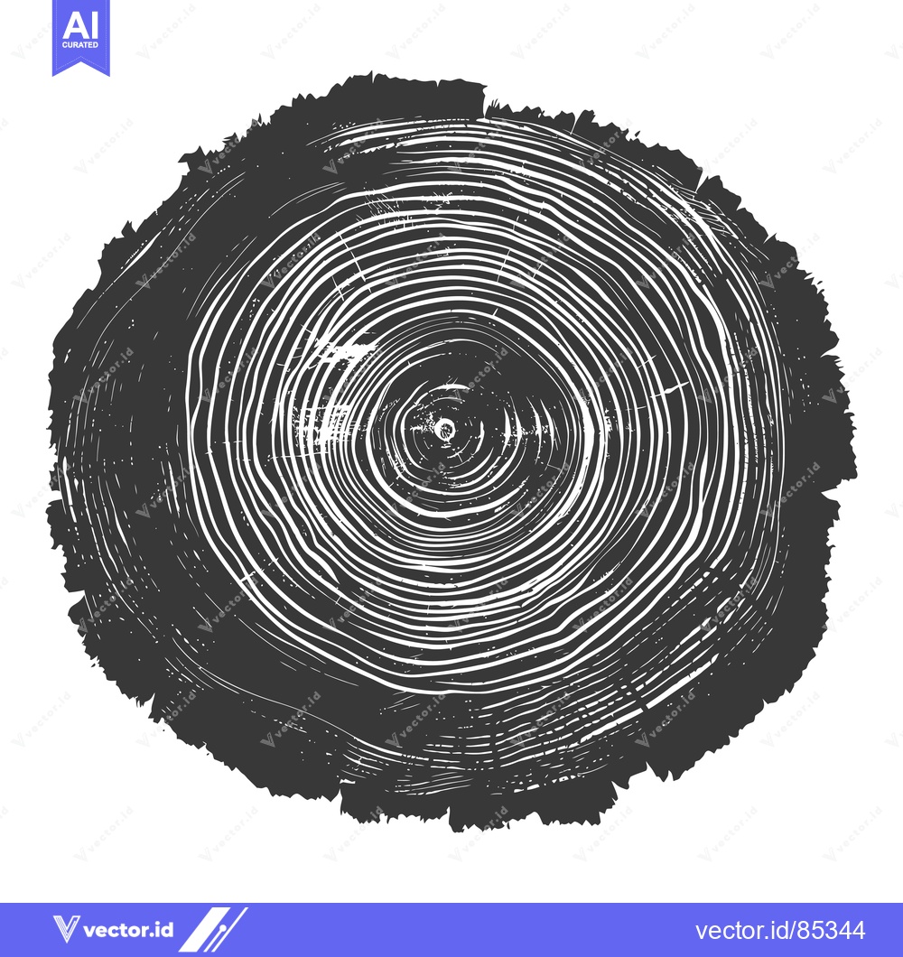 Premium Vector dari Cross Section of a Tree Trunk with Growth Rings