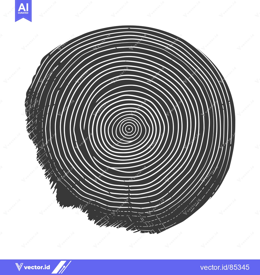 Premium Vector dari Cross-section of a tree trunk with visible growth rings