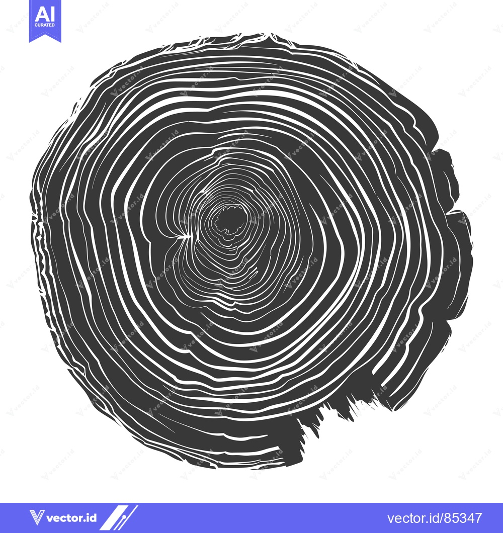 Premium Vector dari Cross-section of a tree trunk, showing the concentric rings