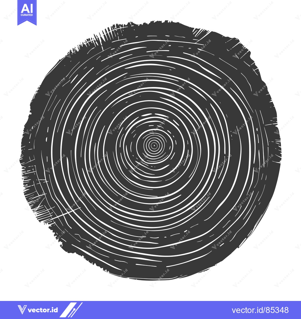 Premium Vector of A Hand-Drawn Circular Illustration Representing Tree Rings