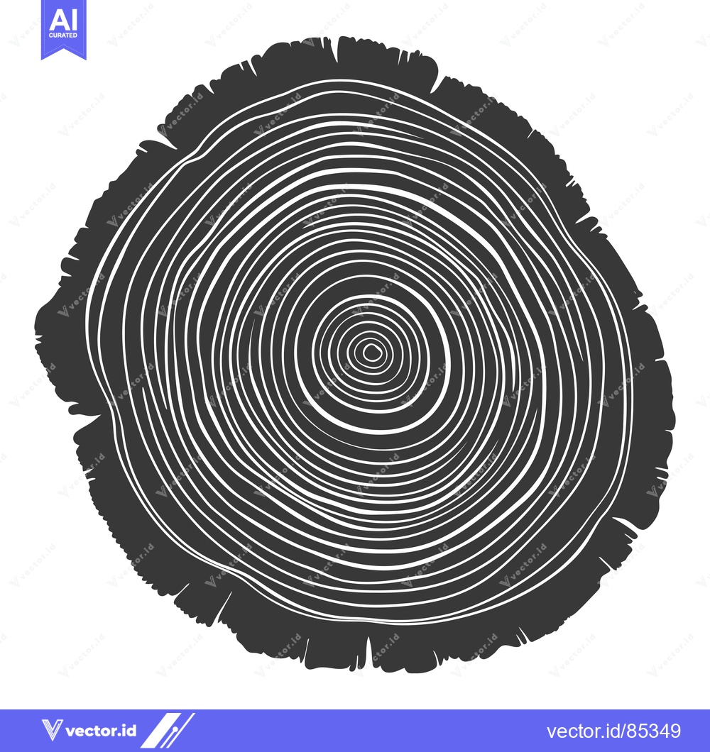 Premium Vector dari Black and White Illustration of Tree Rings