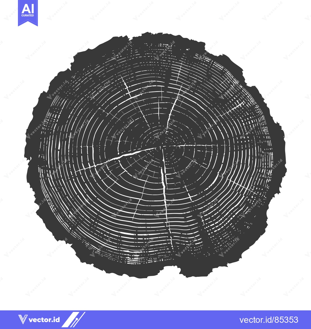 Premium Vector of A Detailed Illustration of a Cross-Section of a Tree Trunk with Visibl