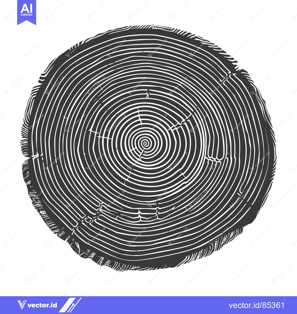 Premium Vector of Cross Section of a Tree Trunk Showing Growth Rings