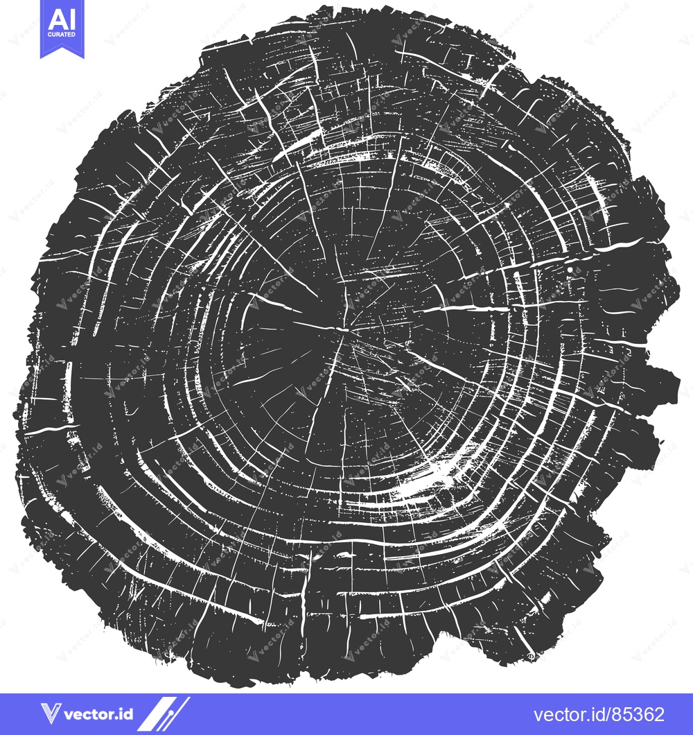 Premium Vector dari Cross-section of a tree trunk with visible growth rings