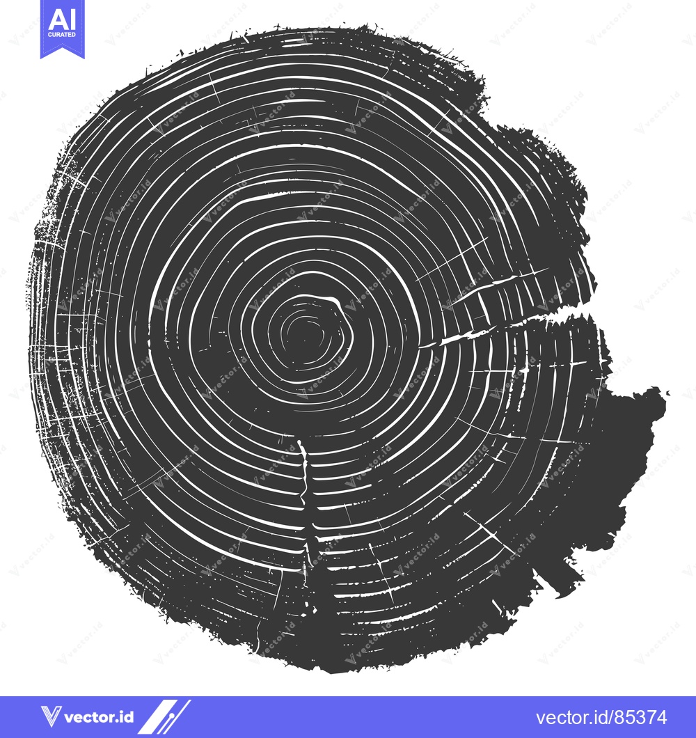 Premium Vector dari Cross-section of a tree trunk with visible growth rings