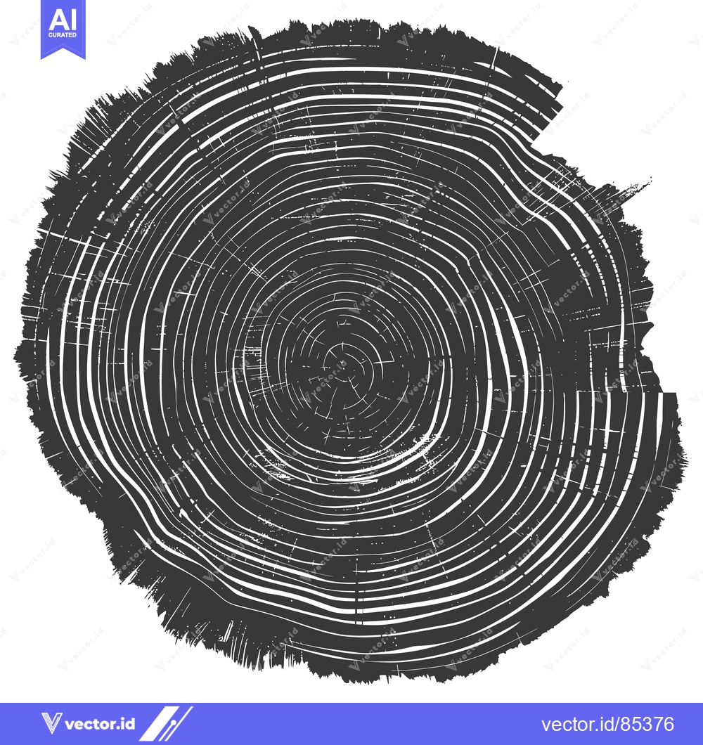 Premium Vector of A Detailed Cross-Section of a Tree Trunk Showing Growth Rings