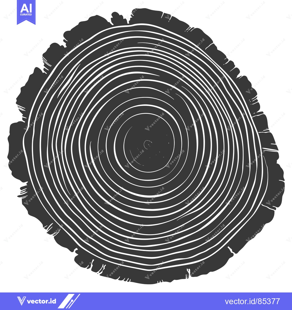 Premium Vector dari A Cross-Section of a Tree Trunk Showing Concentric Growth Rings