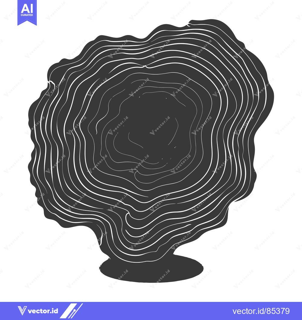 Premium Vector dari Abstract Black and White Illustration of Tree Rings