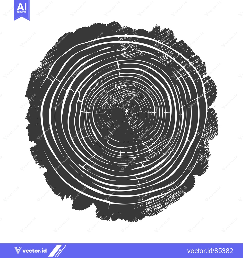 Premium Vector of Black and White Circular Wood Grain Pattern