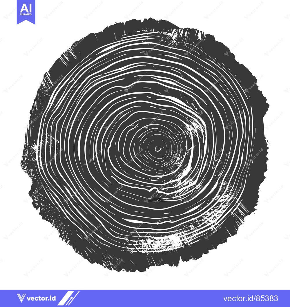 Premium Vector of A Cross-Section of a Tree Trunk Revealing Growth Rings