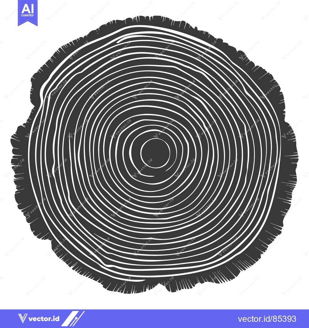 Premium Vector of Cross-Section of a Tree Trunk Showing Growth Rings