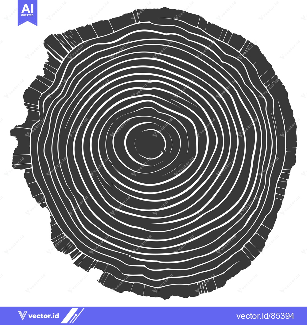 Premium Vector dari Close-up of a tree trunk's cross-section, revealing intricate growth r