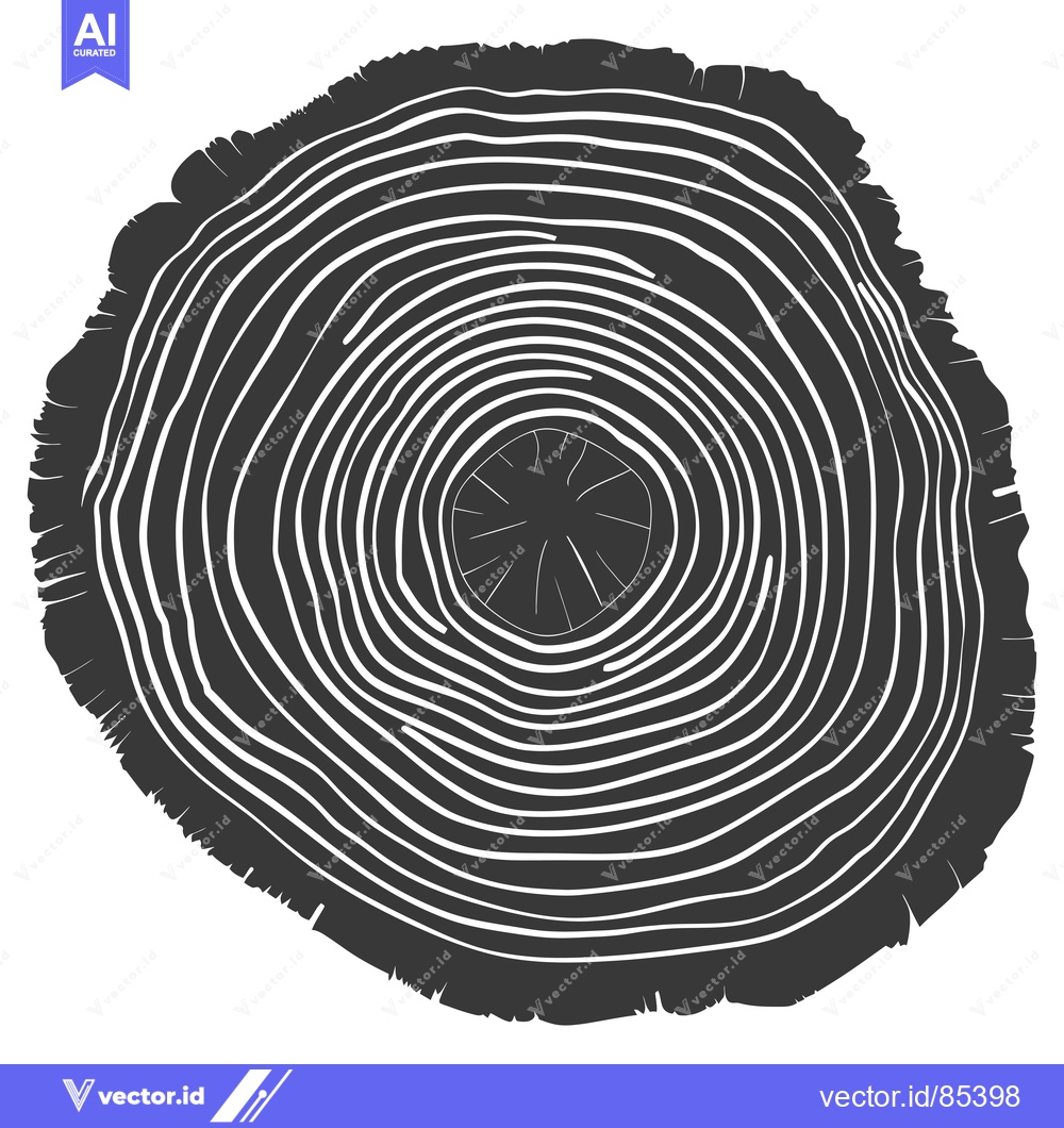 Premium Vector of A Cross-Section of a Tree Trunk Showing Annual Growth Rings