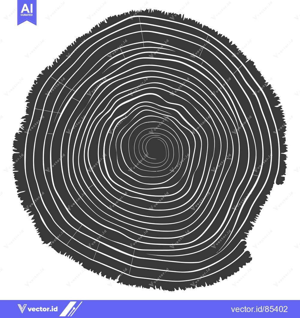 Premium Vector dari A Cross-Section of a Tree Trunk Showing Growth Rings