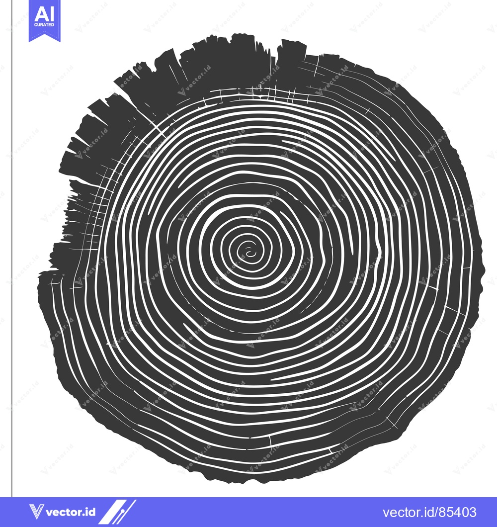 Premium Vector dari Cross Section of a Tree Trunk Revealing Growth Rings