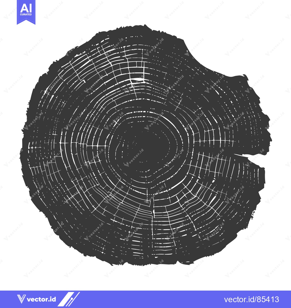 Premium Vector dari A Cross-Section of a Tree Trunk Showing Growth Rings