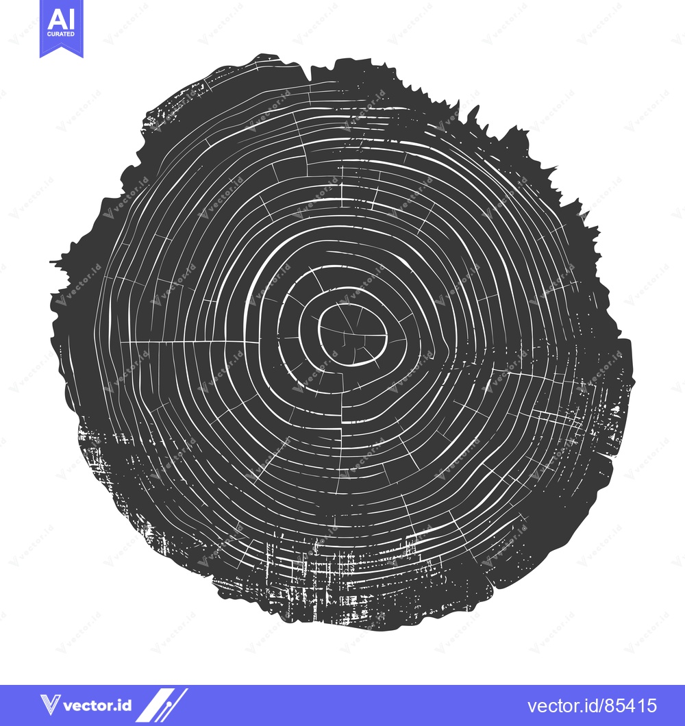 Premium Vector dari A Cross-Section of a Tree Trunk with Visible Growth Rings
